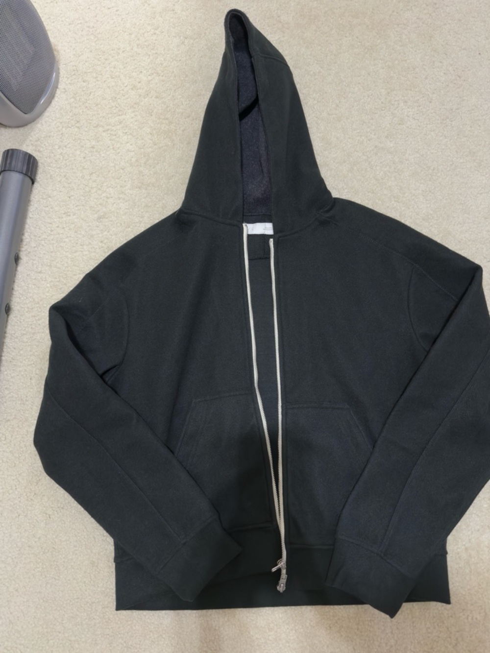 BRAND NEW ZARA CROPPED WOOL HOODIE - MENS SMALL - FOREST GREEN